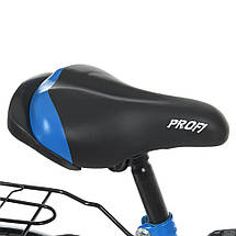 Велосипед дитячий двоколісний PROF1 Original boy Y1444 14 дюймів із багажником Синій, фото 3