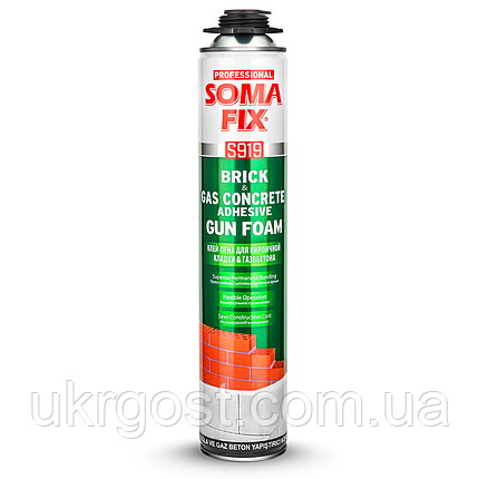 Піна-клей монтажна для цегляної кладки та газобетону Soma Fix S919 750 мл, фото 1