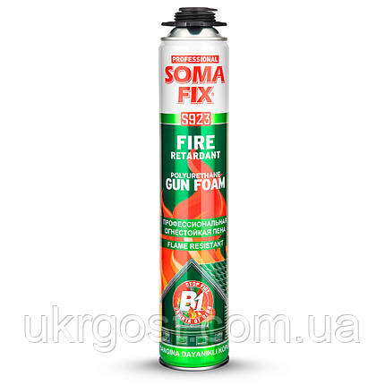 Піна монтажна професійна Soma Fix S923 B1 вогнестійка 750 мл, фото 2