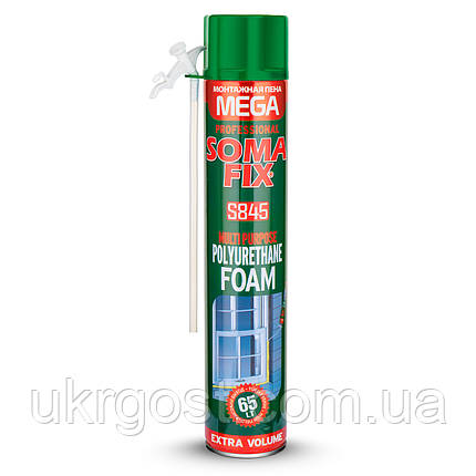Піна монтажна ручна Soma Fix S845 MEGA 850 мл, фото 1
