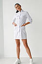Медичний халат короткий жіночий з коміром стійка на гудзиках 44 розмір, фото 4
