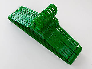 Плічка вішалки тремпеля V-L2 зеленого кольору, довжина 43 см, в упаковці 10 штук