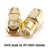 SMA перехідник з SMA male на RP-SMA female зі штирьком з 2-х сторін, фото 4