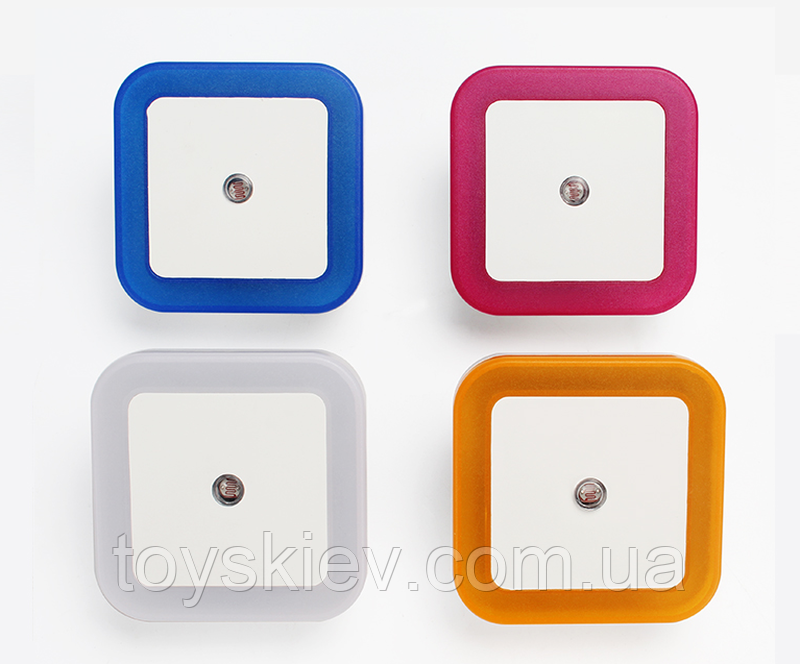 Нічник світлодіодний із датчиком квадрат Синій No250, фото 1