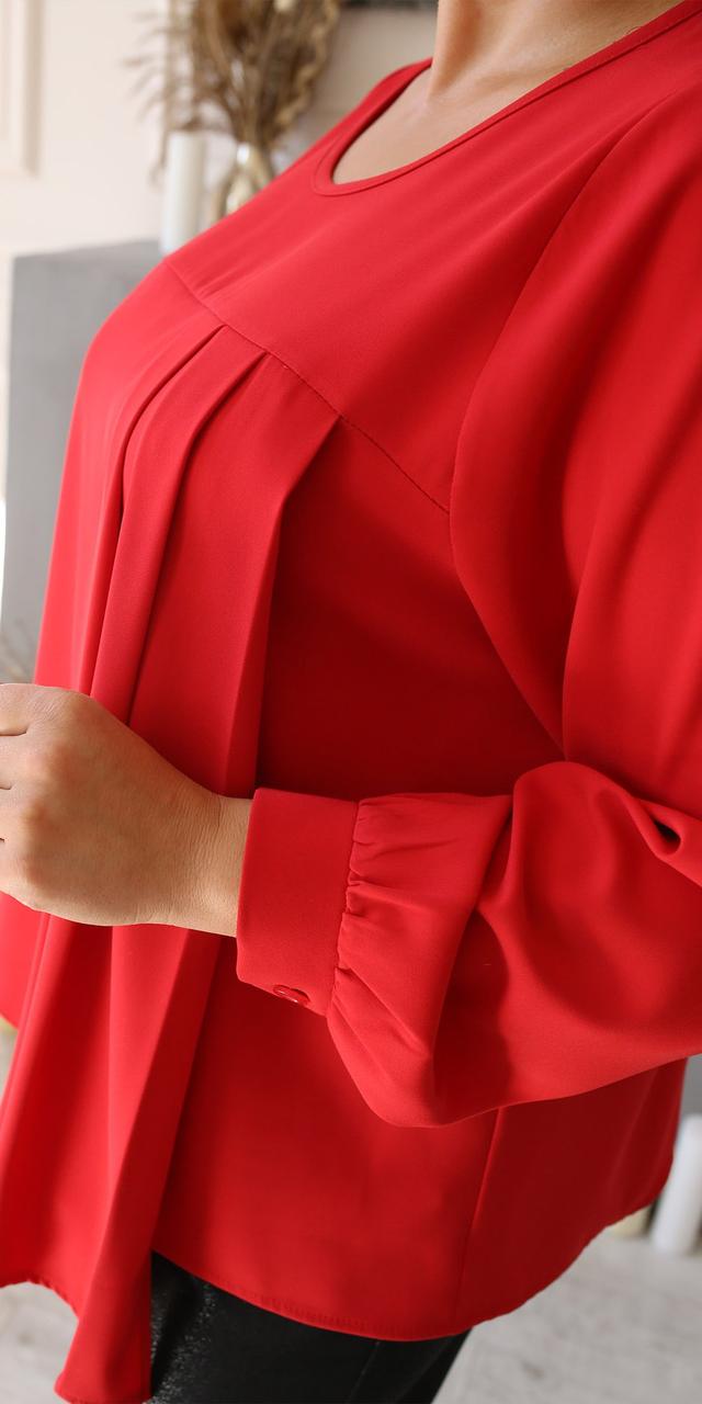 Женский брючный костюм-двойка в разных цветах, большие размеры Красный, 58 - фото 3 - id-p1666469833