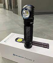 Ліхтар кишеньковий Olight Perun 2 Чорний, живлення - акумулятор, потужний тактичний ліхтар для військових, фото 4