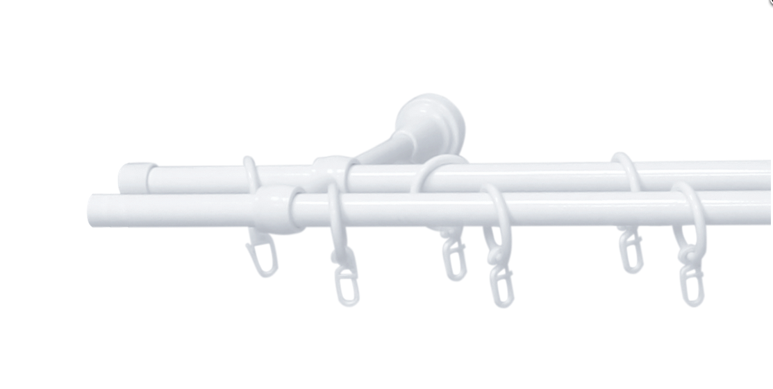 Карниз металлический Белый двойной трубчатый 16мм усиленный для тяжёлых ...