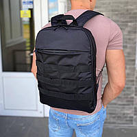 Мужской городской тактический рюкзак компактный удобный черного цвета для ноутбука