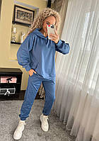 Женский спортивный костюм оверсайз с худи капюшоном и штаны джоггерами (р. S-L) 73SP2036
