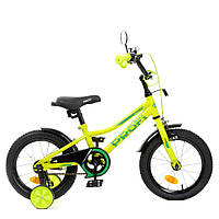 Детский двухколесный велосипед с зеркалом PROFI Prime Y14225-1 14 дюймов Салатовый