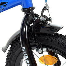 Дитячий велосипед з дзеркалом PROFI Shark Y14212-1 14 дюймів колеса Синій, фото 3