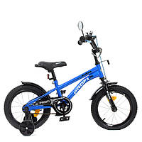 Детский двухколесный велосипед с зеркалом PROFI Shark Y14212-1 14 дюймов колеса Синий