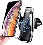 Тримач телефону SMART SENSOR S5 з бездротовою зарядкою чорний, фото 5