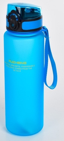 Спортивна пляшка (шейкер) MS 4841-1, для спортивного харчування та інших напоїв, з ремінцем, 600 мл, різн. кольори Блакитний