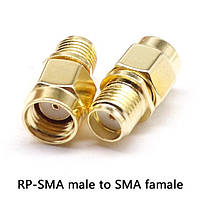 SMA переходник с RP-SMA male на SMA female без штырьков с 2-х сторон