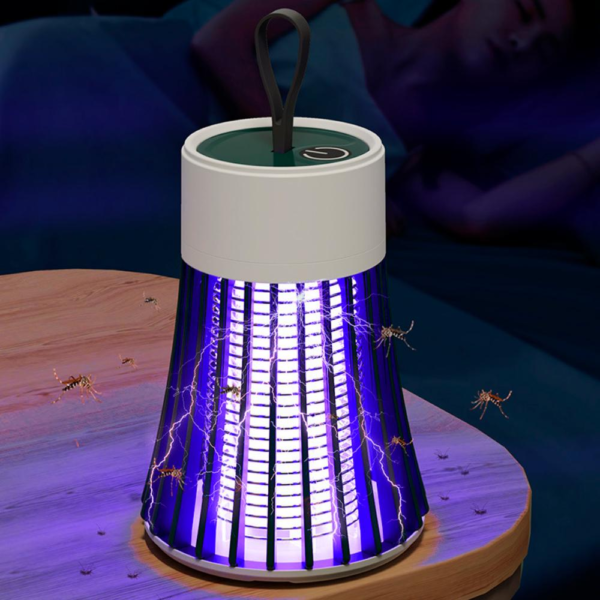 Лампа Відлякувач Насекомих Акумуляторний Electronic shock Mosquito killing Зелений Паскушка для котарів