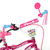 Велосипед для дівчинки PROF1 Unicorn Y14242S з ліхтариком малиновий SHINE, фото 6