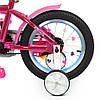 Велосипед для дівчинки PROF1 Unicorn Y14242S з ліхтариком малиновий SHINE, фото 7