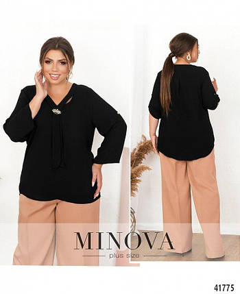 Неймовірна жіноча асиметрична блуза, тканина "Креп Шифон" 48, 50 розмір 48, фото 1