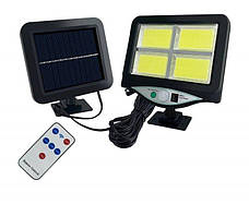 Вуличний світильник на сонячній батареї ліхтар із датчиком руху та пультом Solar 4 CoB, фото 2