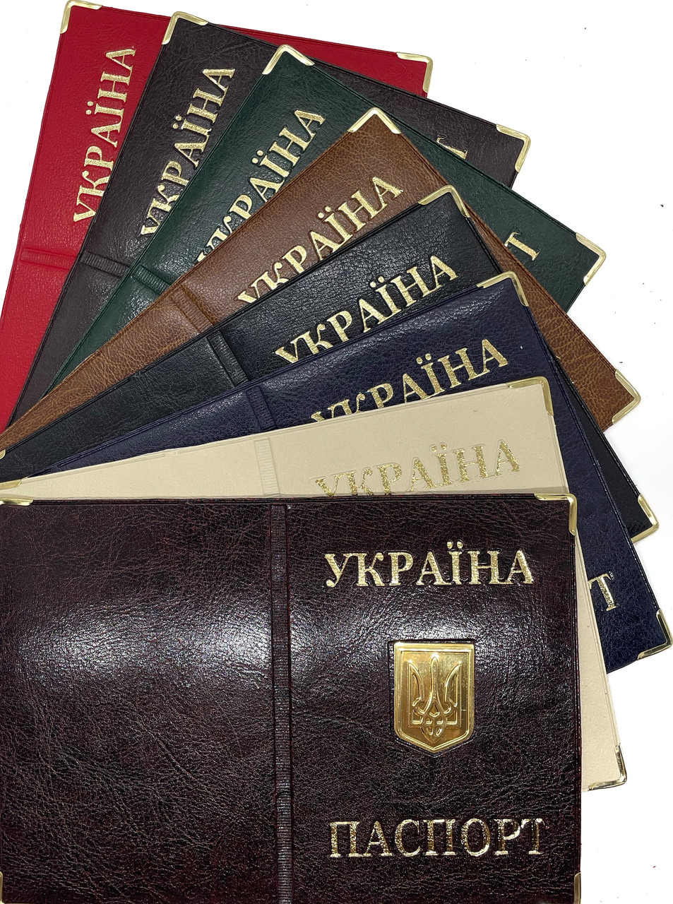 Обкладинка на паспорт із шкірозамінника «Україна Знак» колір мікс, фото 1