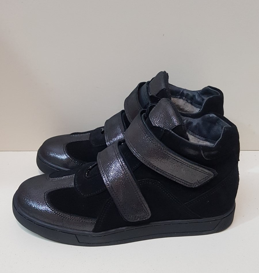 STTOPA деми зима. Висота 10 см. Розміри 40-45. Черевики на широку ногу великих розмірів шкіряні. 214-4045 Чорні, фото 1