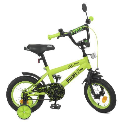 Дитячий велосипед з дзеркалом PROFI Dino Y1271 12 дюймів колеса Салатовий