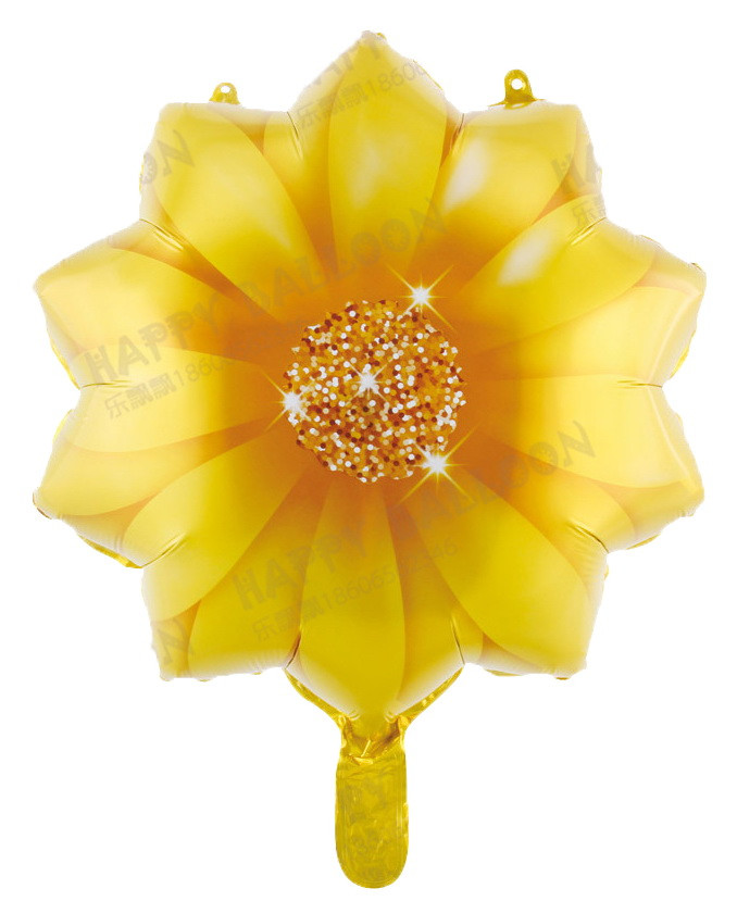 Фольгована фігурна куля "Соняшник Жовтий".  Розмір: 53см*44sм.