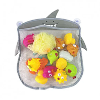 Органайзер-корзина в ванную для игрушек на присосках "Акула". Сетка / корзина / органайзер / сумка для ванной