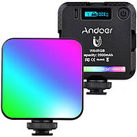 Заполняющий накамерный видео свет Andoer W64RGB Mini RGB | светодиодная портативная LED панель