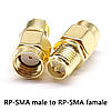 SMA перехідник з RP-SMA male на RP-SMA female зі штирьком з 1-ї сторони, фото 4