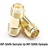 SMA перехідник з RP-SMA female на RP-SMA female зі штирьками з 2х сторін, фото 4