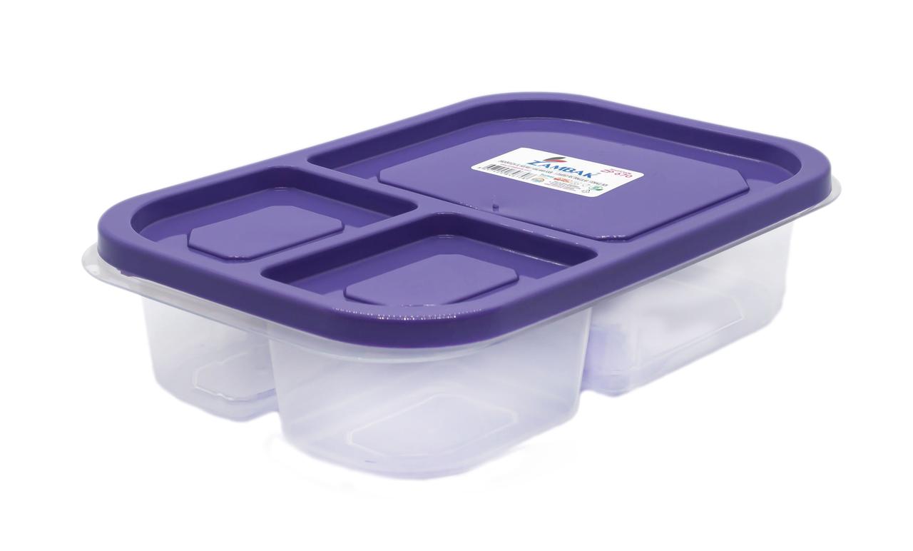 Контейнер прямокутний 3 відділення 15*13*5 см (Zambak Plastik)