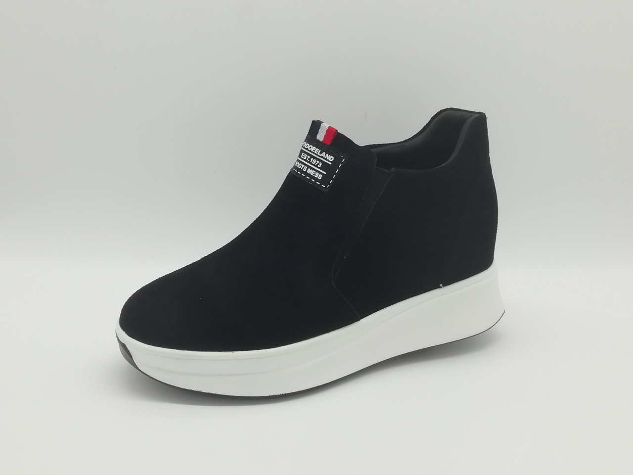 Чорні замшеві туфлі на танкетці та платформі. Розміри: 36, 38, 41, фото 1