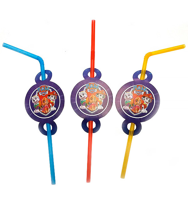 Трубочки на день народження "Щенячий патруль", 8 шт