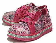 Кроссовки туфли мокасины весенние осенние обувь для девочки  К03 розовые Царевна. Размеры 22-24