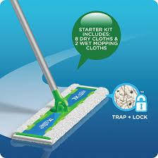 Набір для прибирання миття підлоги, німецька швабра зі знімними серветками Swiffer dry wet kit trap lock