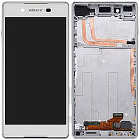 Дисплей модуль тачскрин Sony E6603 Xperia Z5/E6653 белый в рамке