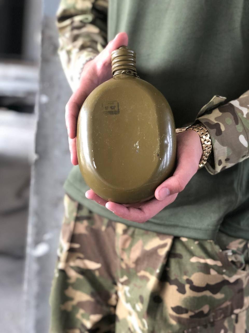 Фляга военная армейская алюминиевая, без чехла, 900 мл олива, Olive - фото 2 - id-p1666521126