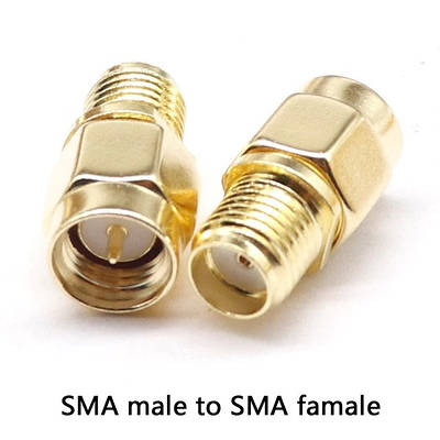 SMA перехідник з SMA male на SMA female зі штирьком з 1-ї сторони