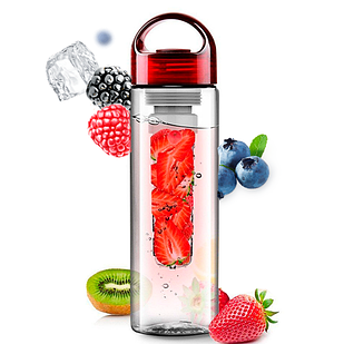 Пляшка для води Fruit Bottle з контейнером для фруктів 800 мл Червона