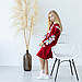 Вишита сукня Moderika Квіткова на бордовому льоні, фото 2