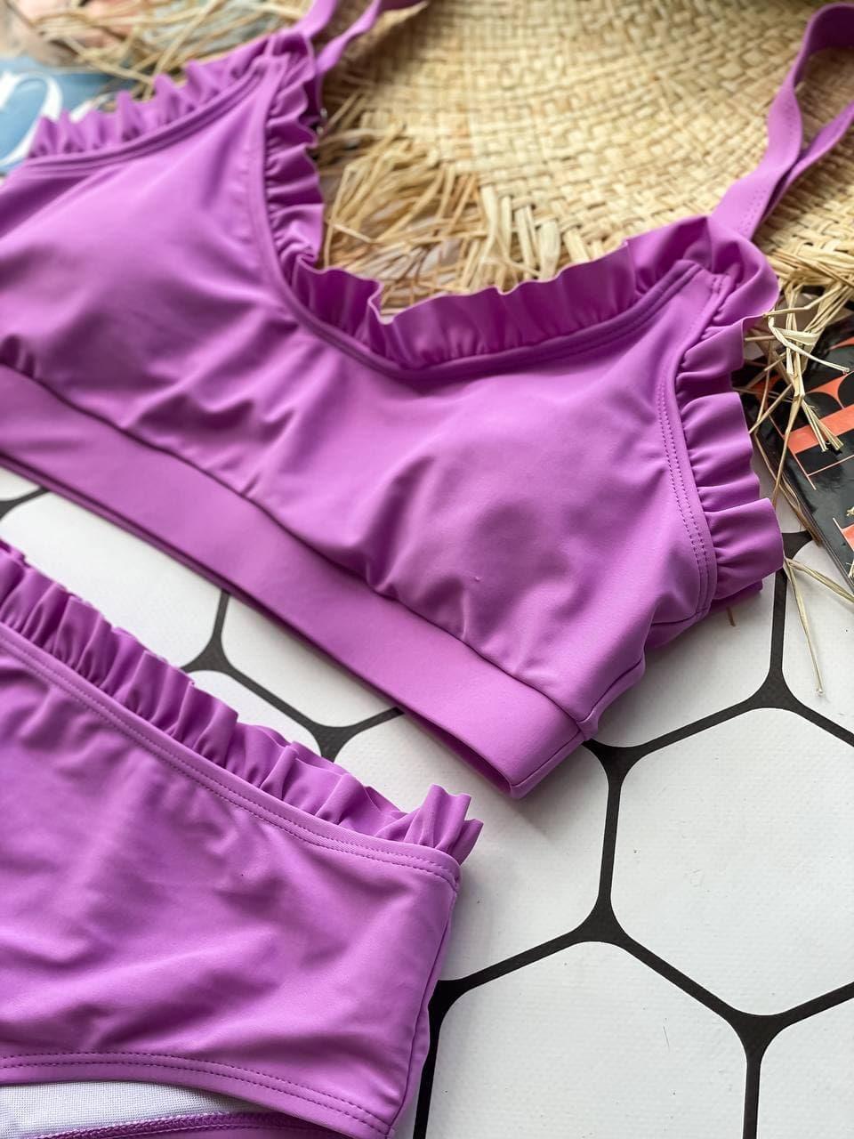 Модный раздельный купальник с топом и широкими бретелями со съёмными ...