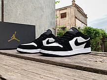 Чоловічі кросівки Nike Air Jordan 1 Low Black White чорні з білим, фото 6