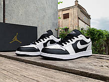 Чоловічі кросівки Nike Air Jordan 1 Low White Black білі з чорним, фото 6