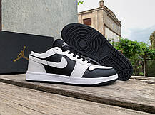 Чоловічі кросівки Nike Air Jordan 1 Low White Black білі з чорним, фото 5