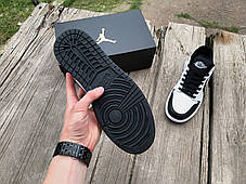 Чоловічі кросівки Nike Air Jordan 1 Low White Black білі з чорним, фото 4