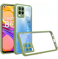 Протиударний чохол бампер для Realme 8 хакі прозорий захист камери