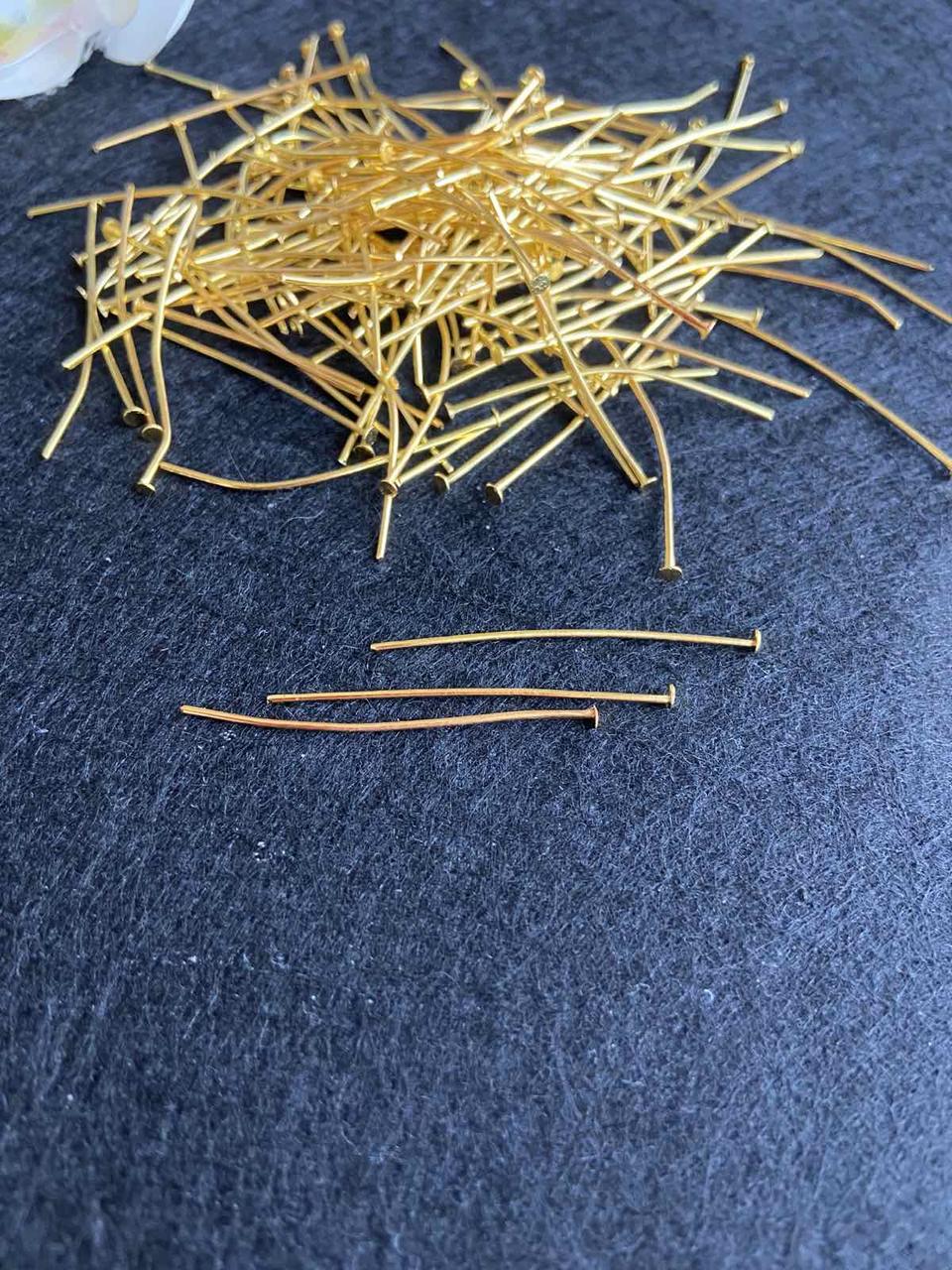 Пін Цвяхи з Плоским Капелюшком 4 см колір Золото 25 г