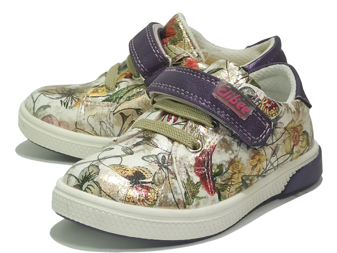 Кросівки туфлі мокасини весняне осіннє взуття для дівчинки 111 фіолетові Clibee Клібі. Розмір 21,22